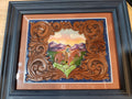 "Wyoming" framed leather panel