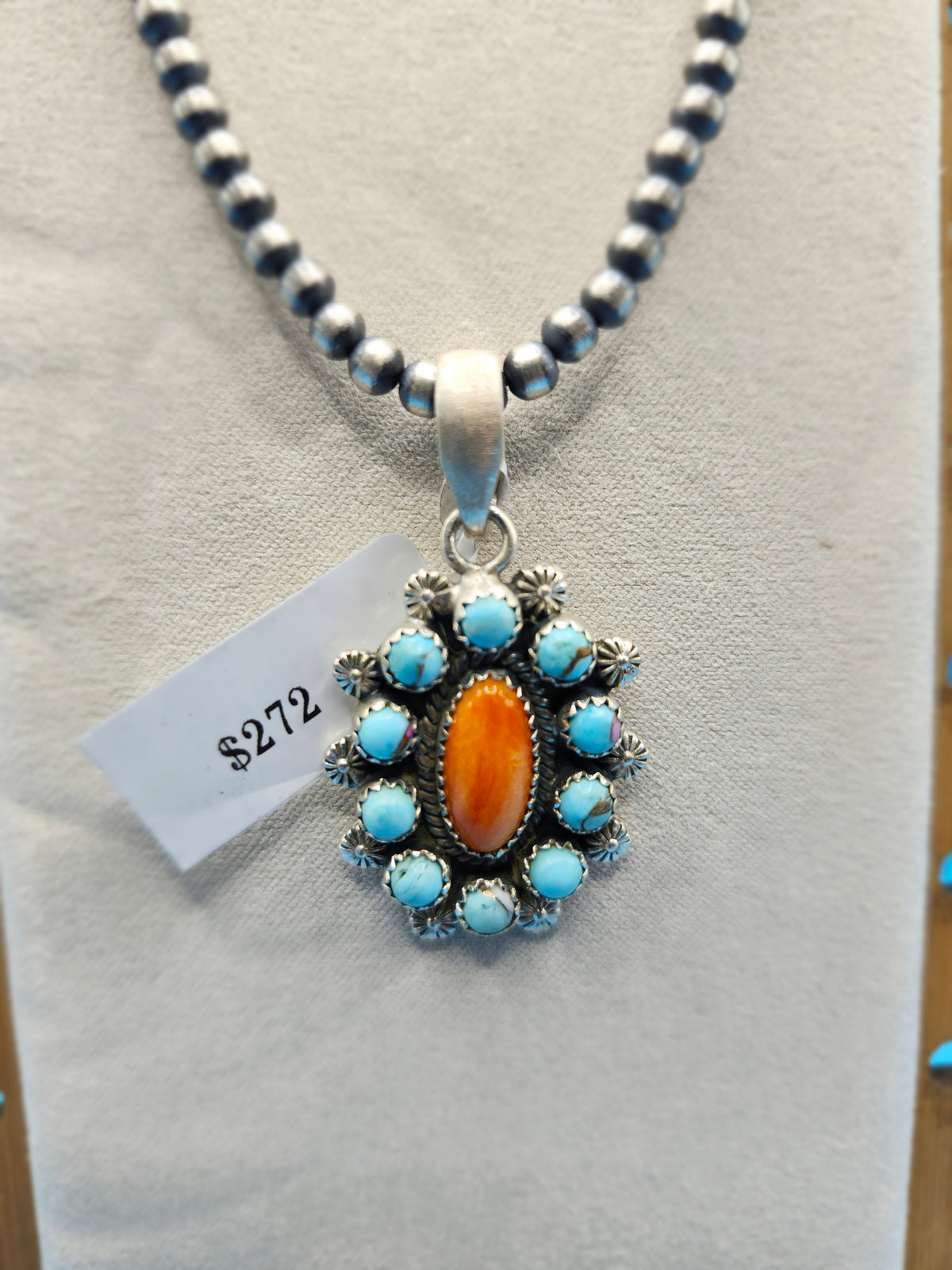 Spiney Oyster and Cotton Candy Turquoise pendant