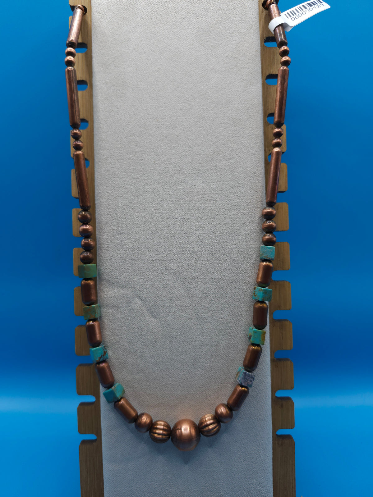 18" Copper Beads with Genuine Turquoise