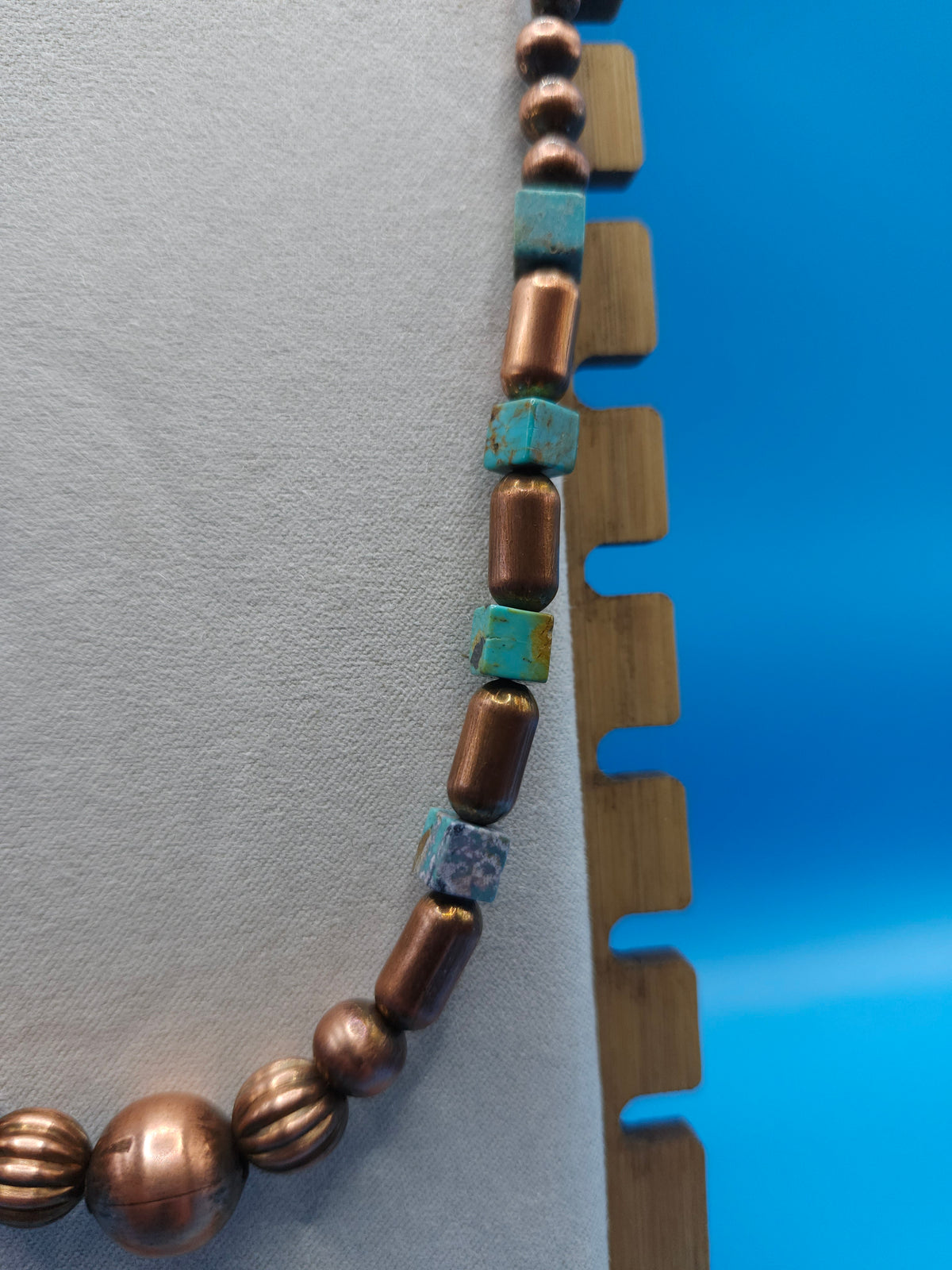 18" Copper Beads with Genuine Turquoise