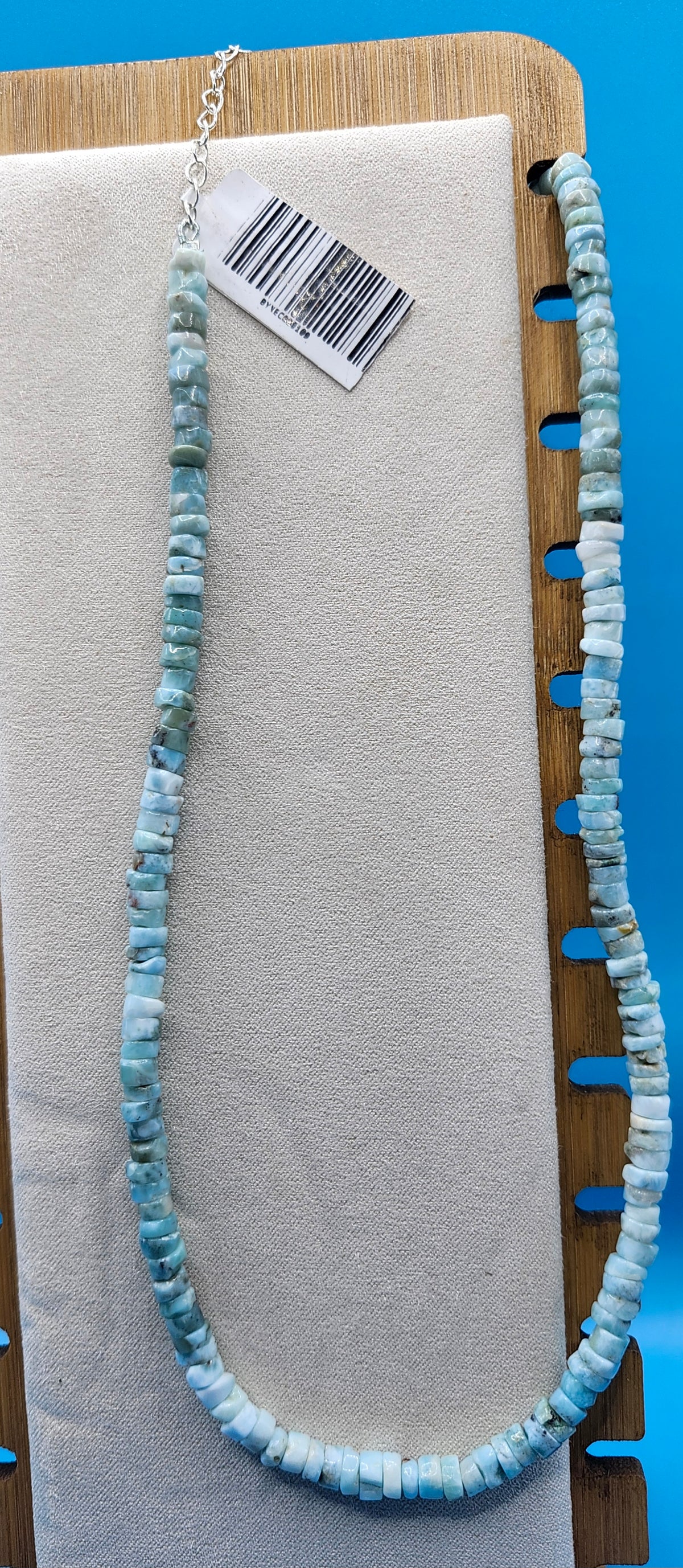 16" Dominican Laramar Bead necklace