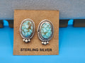 Silver and #8 Turquoise Oval Earrings