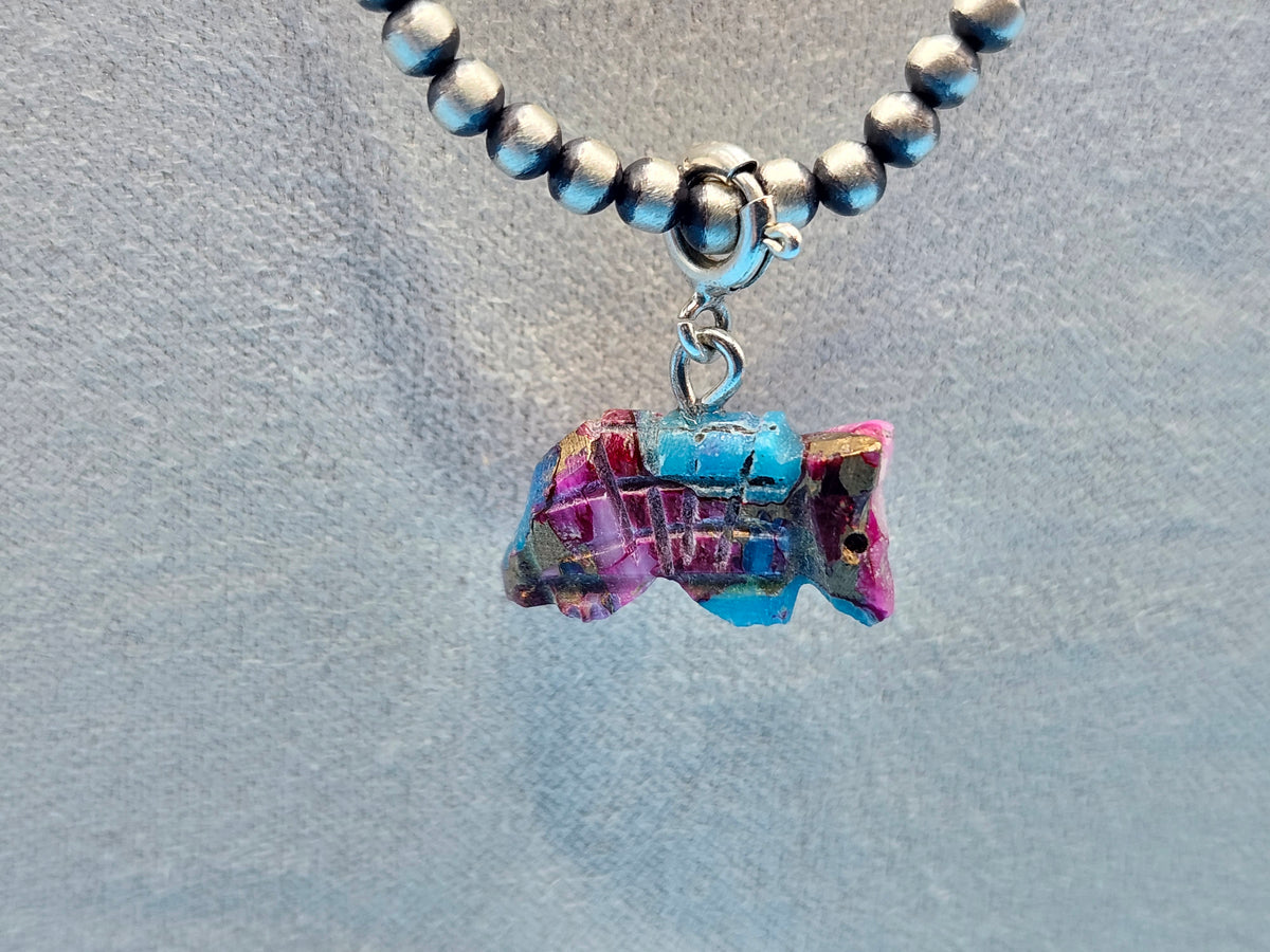 Native artist hand carved Armadillo Charm