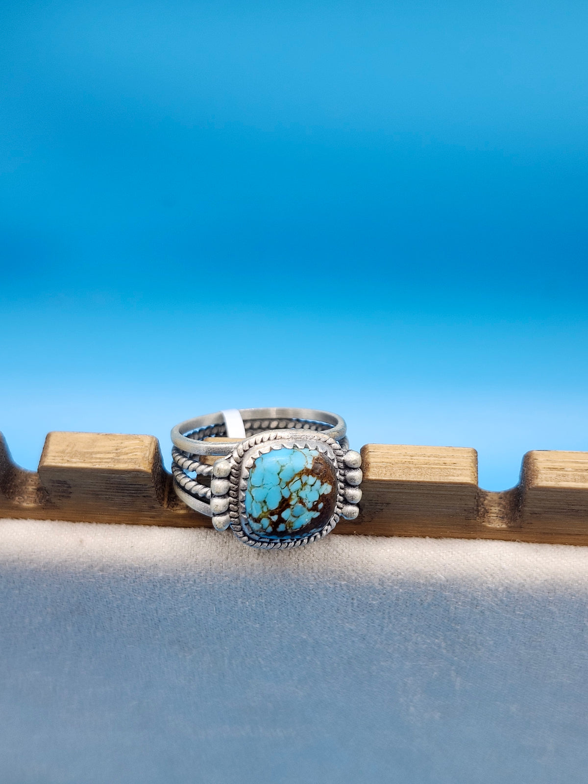 # 8 Turquoise Silver Ring fixed size 8