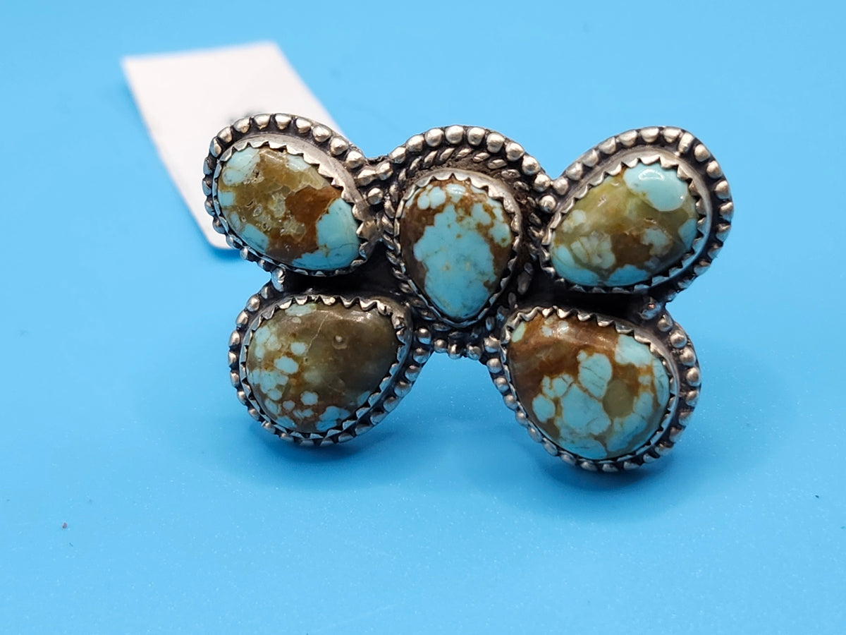 # 8 Turquoise Butterfly Ring with adjustable band